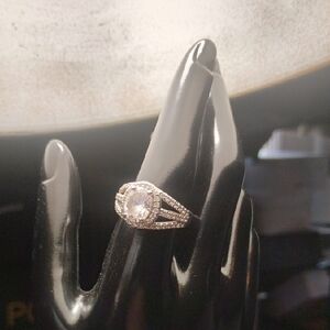 925 Stamped BGE Sterling Silver Cocktail Ring Vintage Amazing Size 8.5